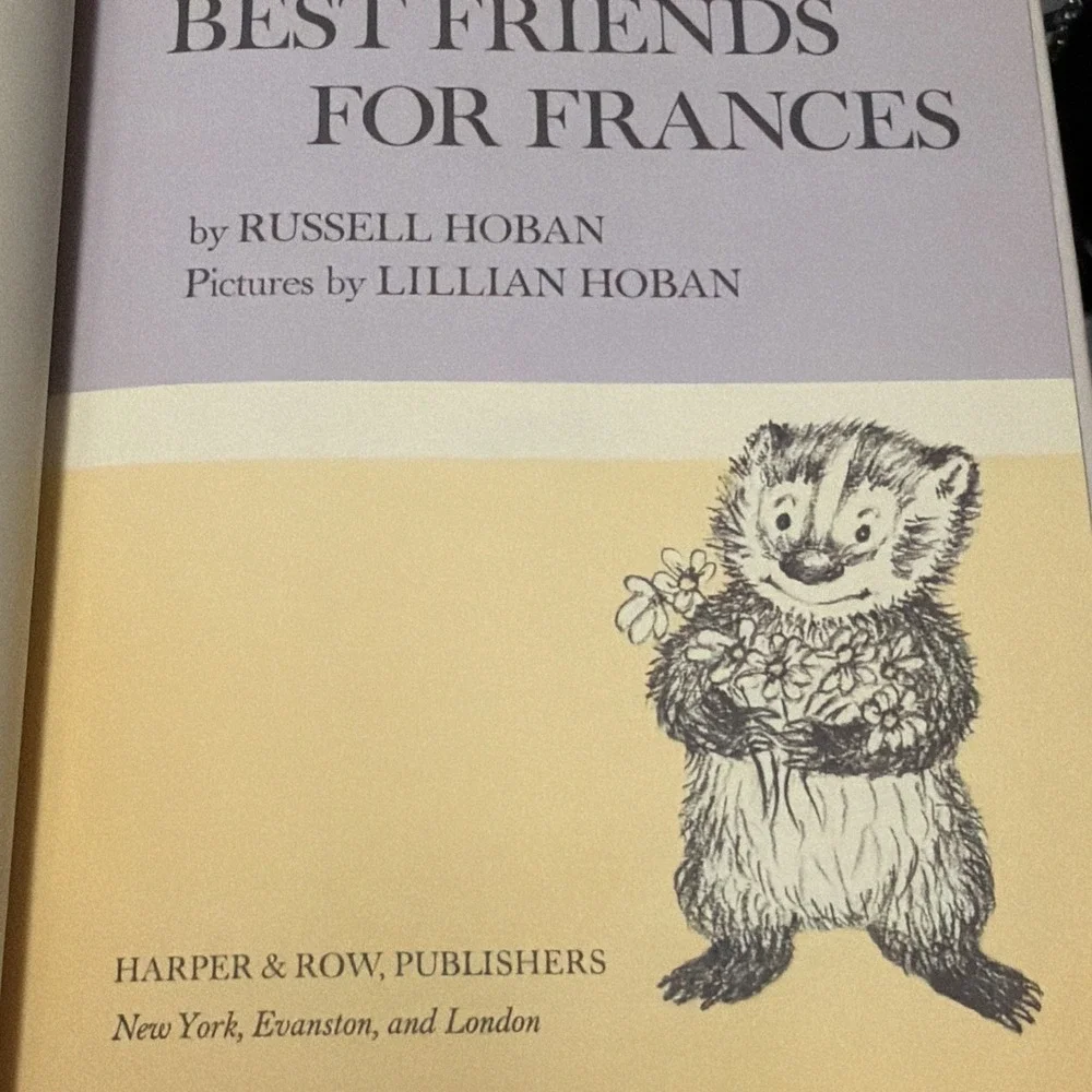 BEST FRIENDS FOR FRANCES By Russell Hoban Hardcover Children's Book Club 1969